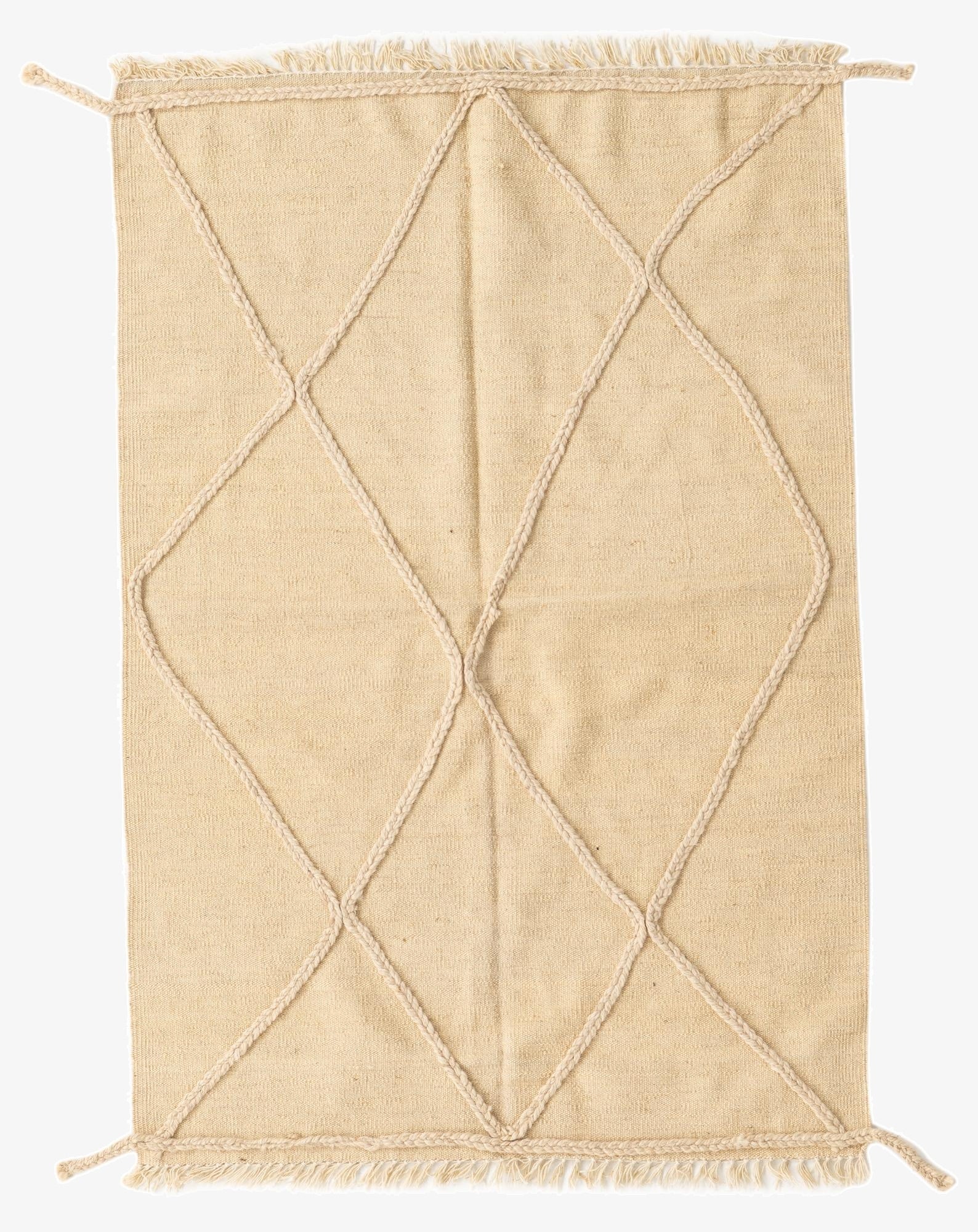  3' 4 x 5'  Hand Knotted Moroccan Wool Rug