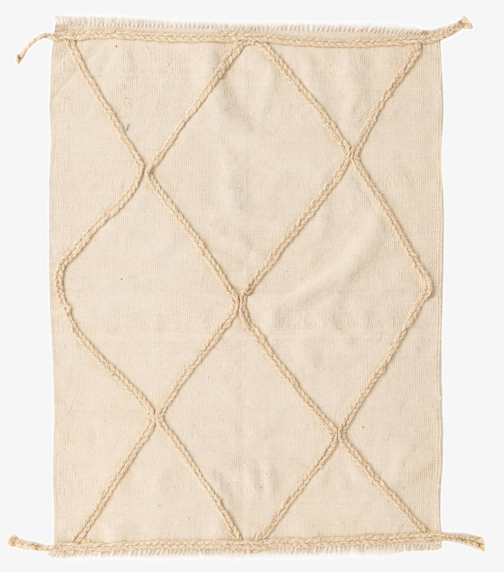  3' 5 x 4' 6  Hand Knotted Moroccan Wool Rug