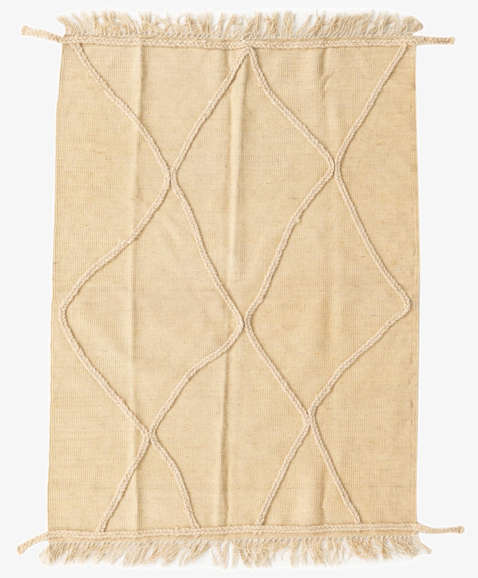  3' 5 x 4' 9  Hand Knotted Moroccan Wool Rug