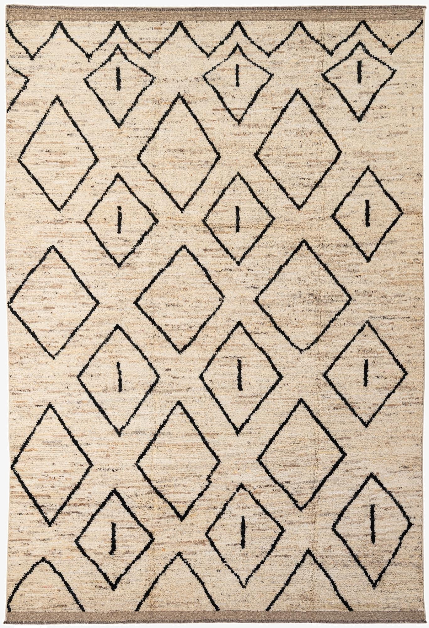  6' 8 x 9' 9  Hand Knotted Moroccan Wool Rug