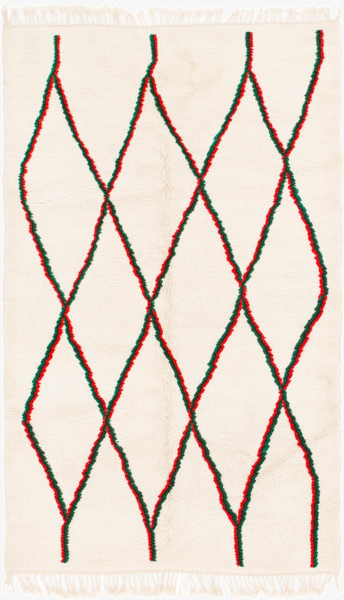  5' 2 x 8' 6  Hand Knotted Moroccan Wool Rug