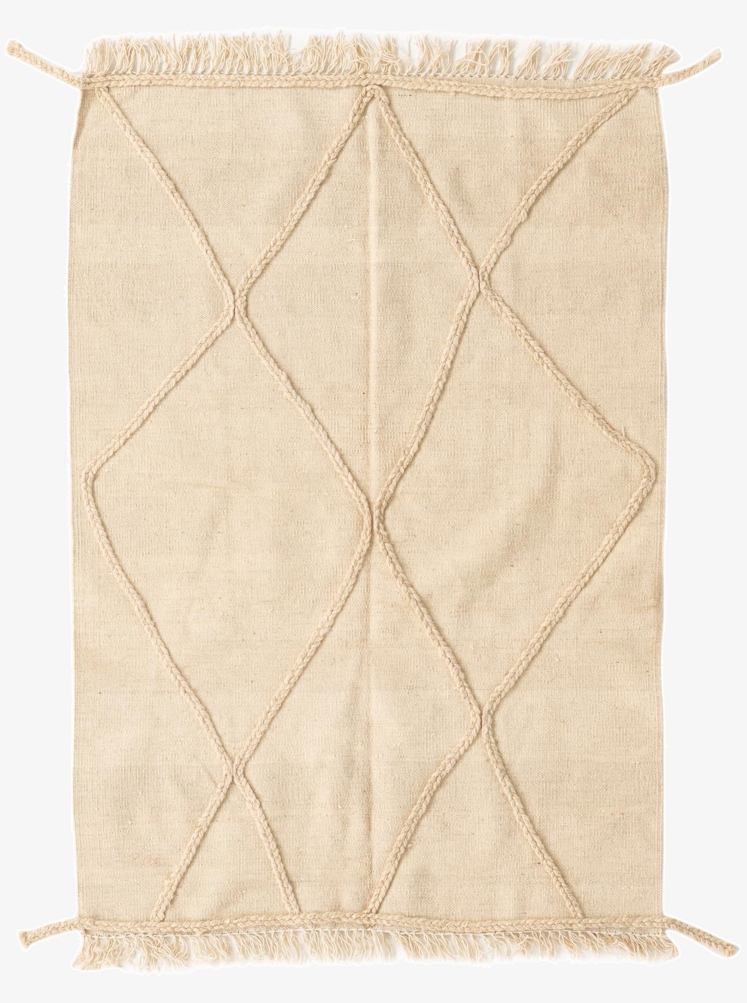  3' 4 x 5'  Hand Knotted Moroccan Wool Rug