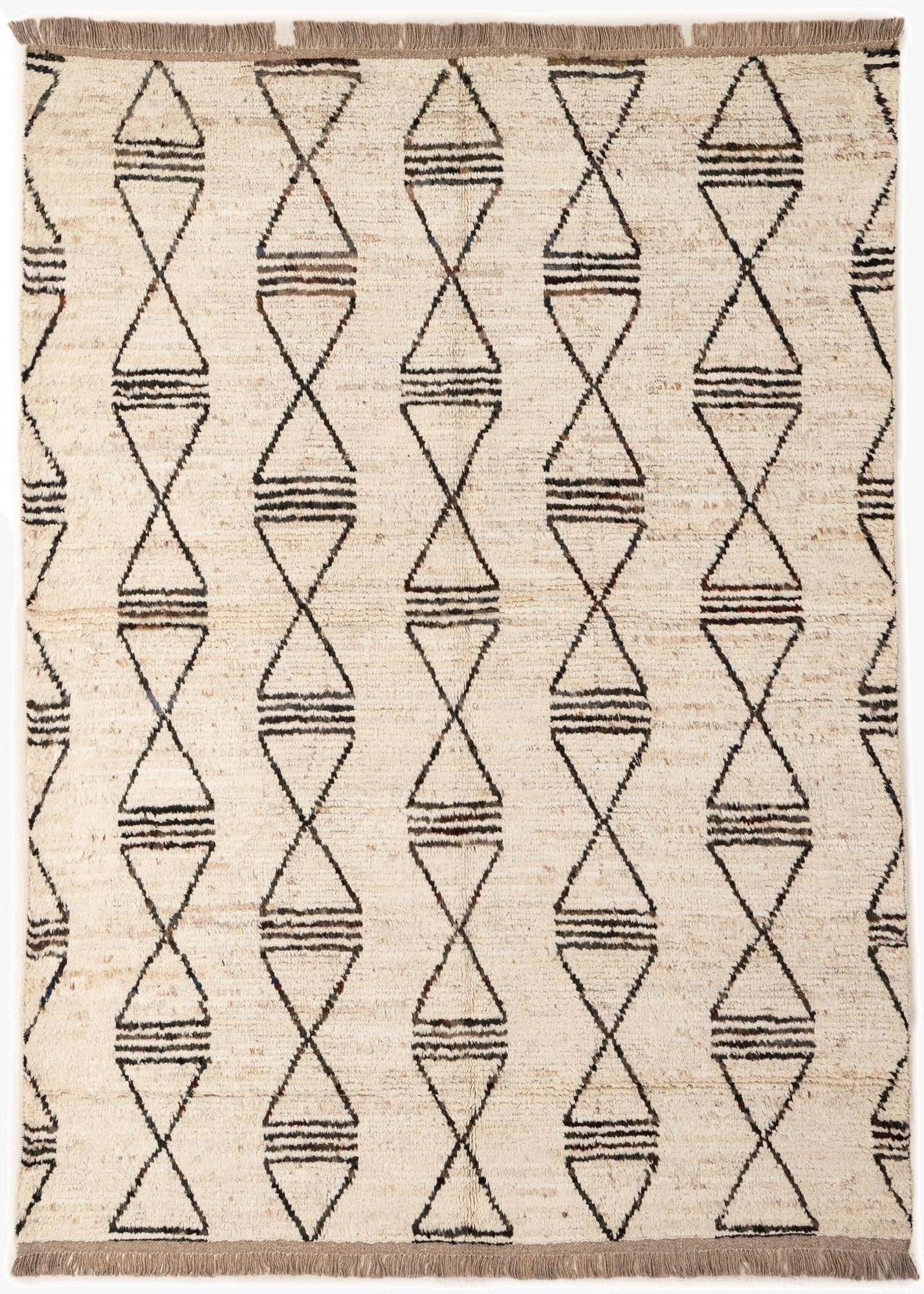  5' 8 x 7' 7  Hand Knotted Moroccan Wool Rug
