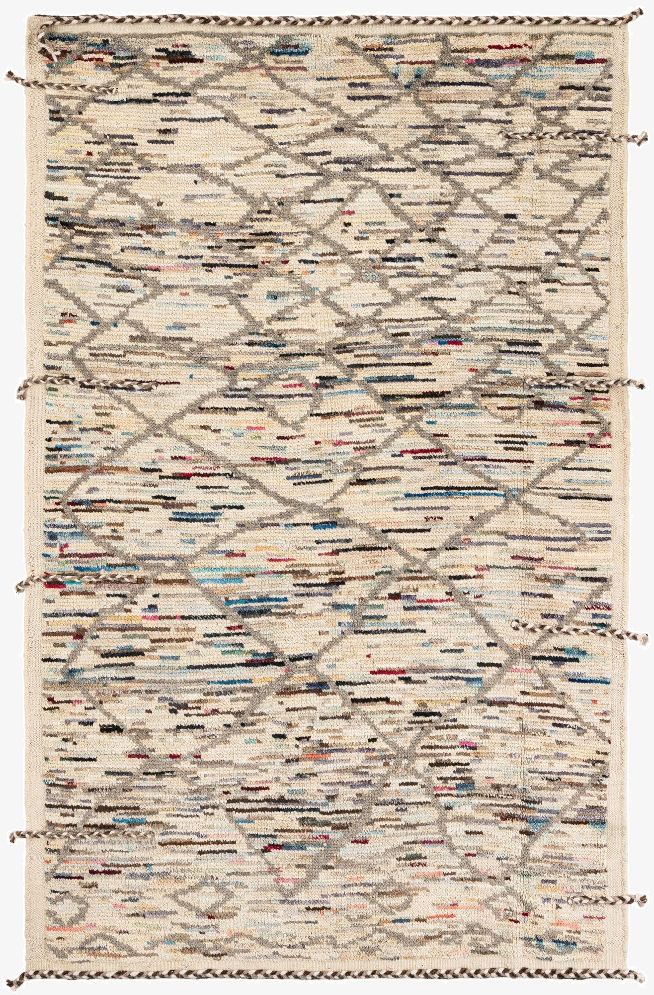  5' 2 x 8' 3  Hand Knotted Moroccan Wool Rug