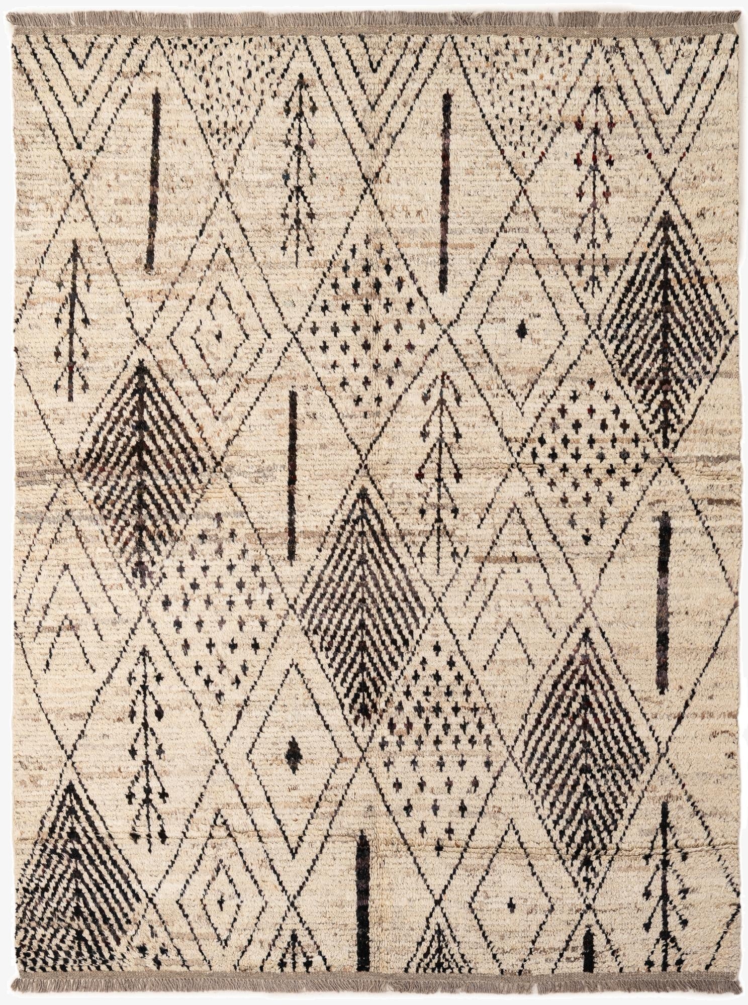  5' 10 x 7' 7  Hand Knotted Moroccan Wool Rug