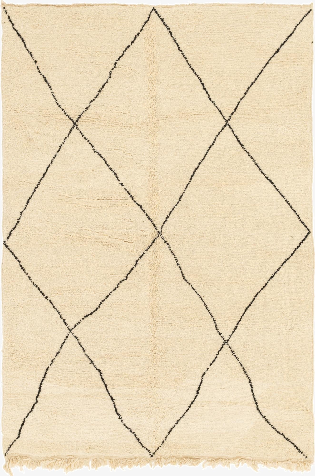  6' 7 x 9' 5  Hand Knotted Moroccan Wool Rug