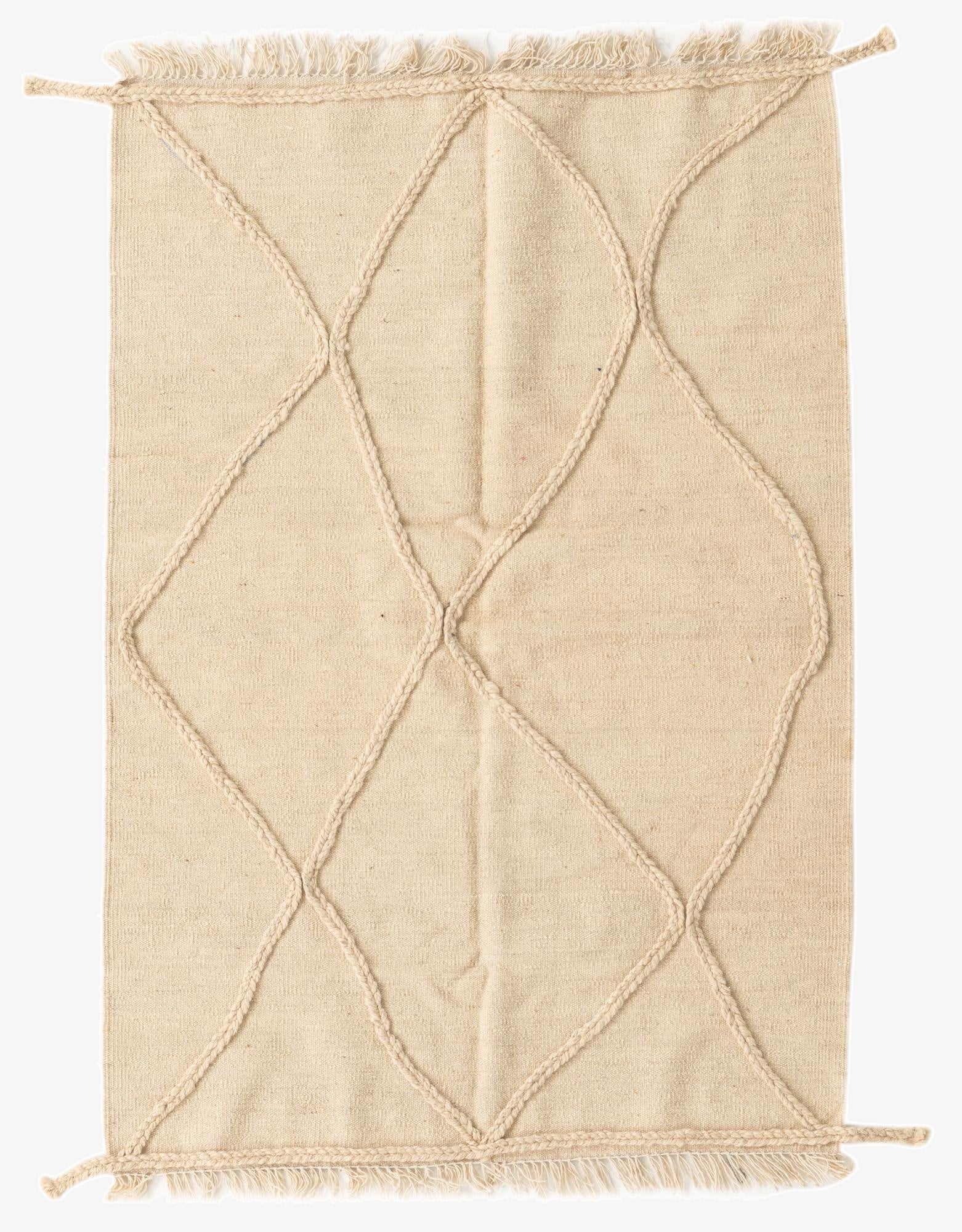  3' 4 x 5'  Hand Woven Moroccan Wool Rug