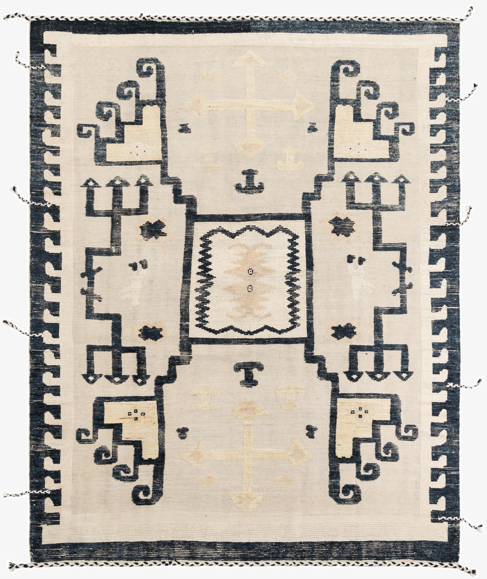  8' 2 x 10' 5  Hand Knotted Moroccan Wool Rug