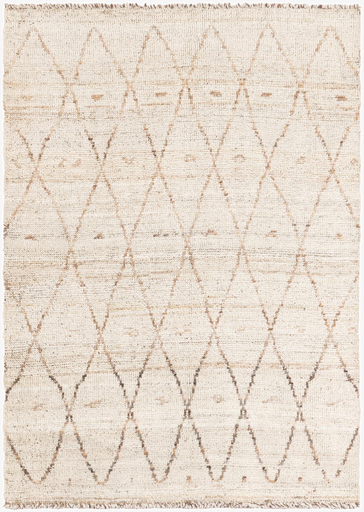  4' 2 x 5' 10  Hand Knotted Moroccan Wool Rug