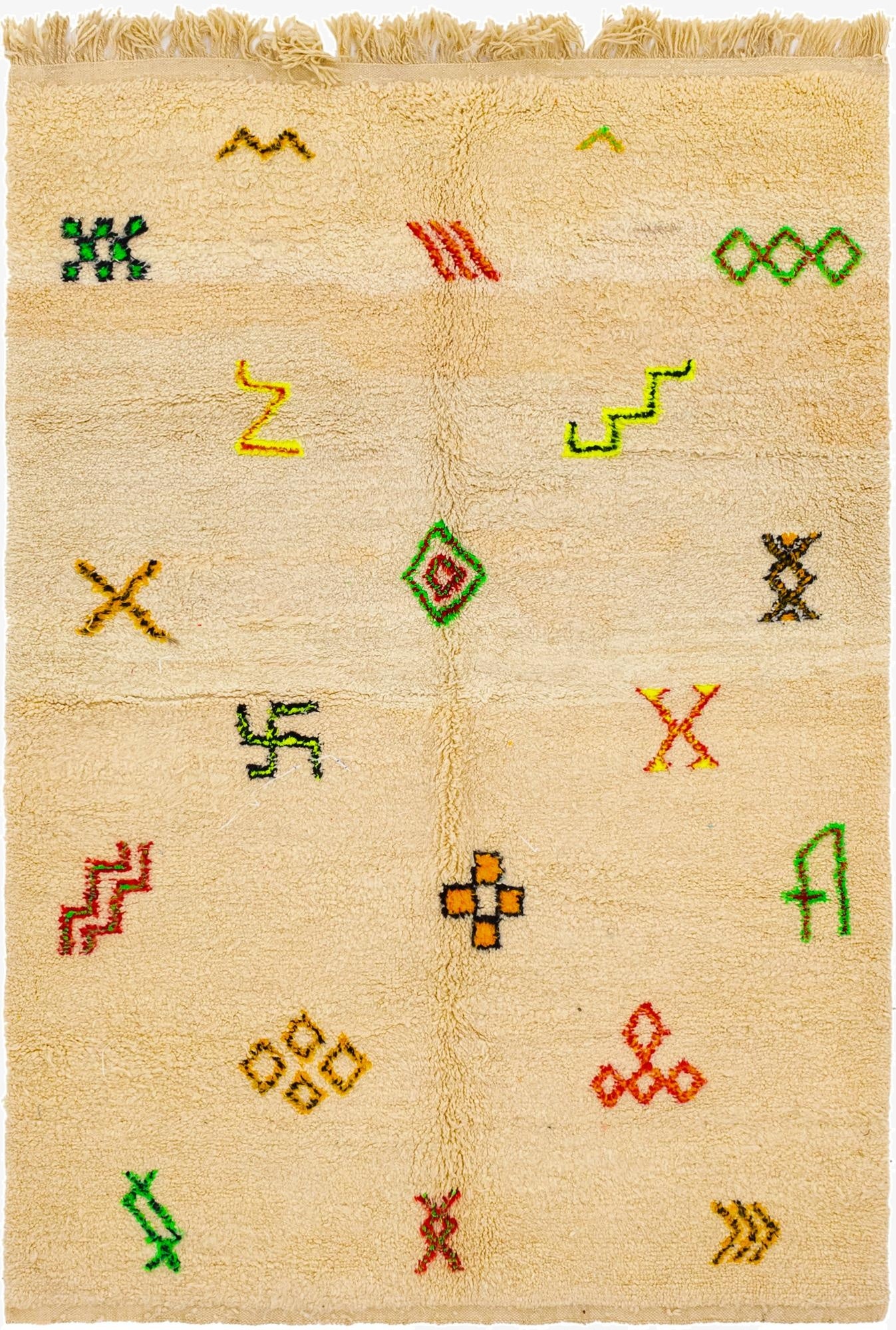  5' 4 x 7' 10  Hand Knotted Moroccan Wool Rug