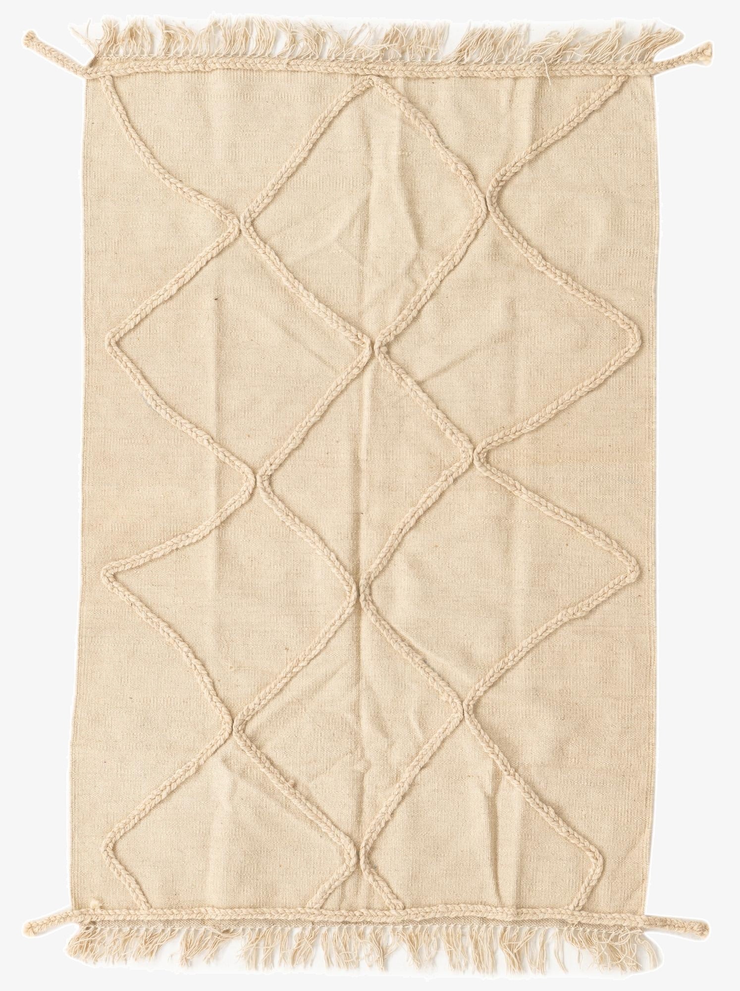  3' 4 x 5'  Hand Knotted Moroccan Wool Rug