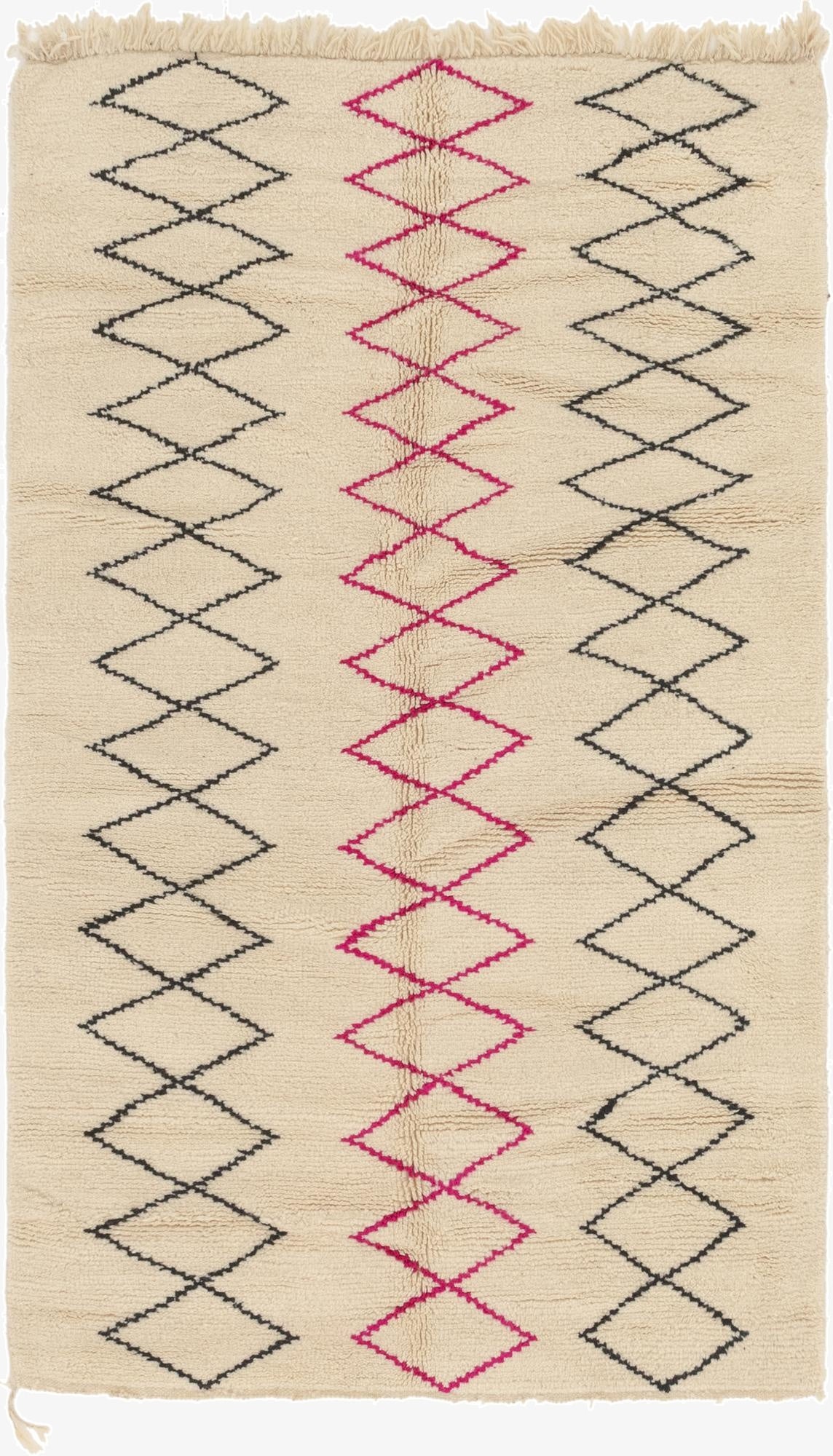  4' 10 x 8' 5  Hand Knotted Moroccan Wool Rug