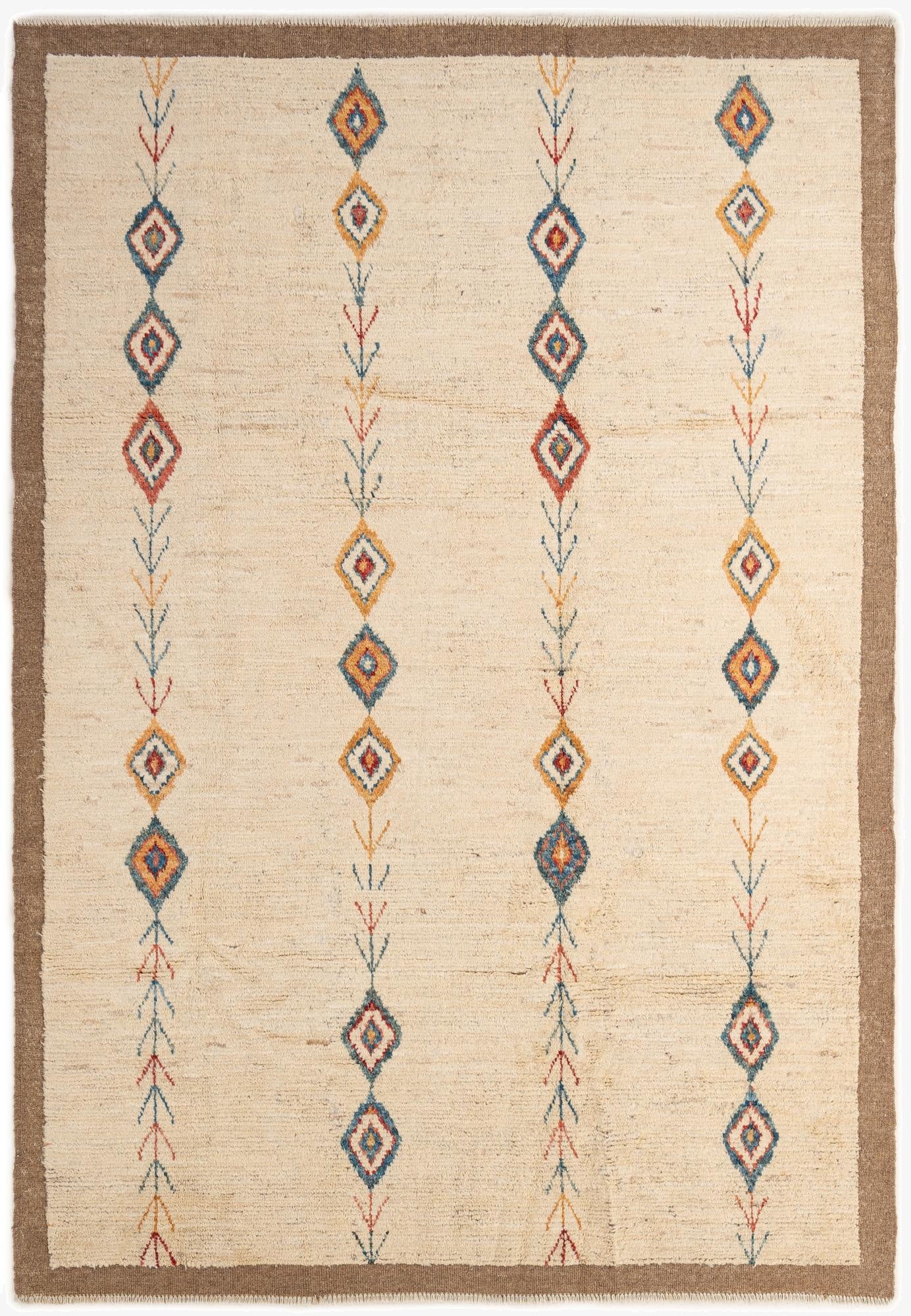  6' 8 x 9' 7  Hand Knotted Moroccan Wool Rug