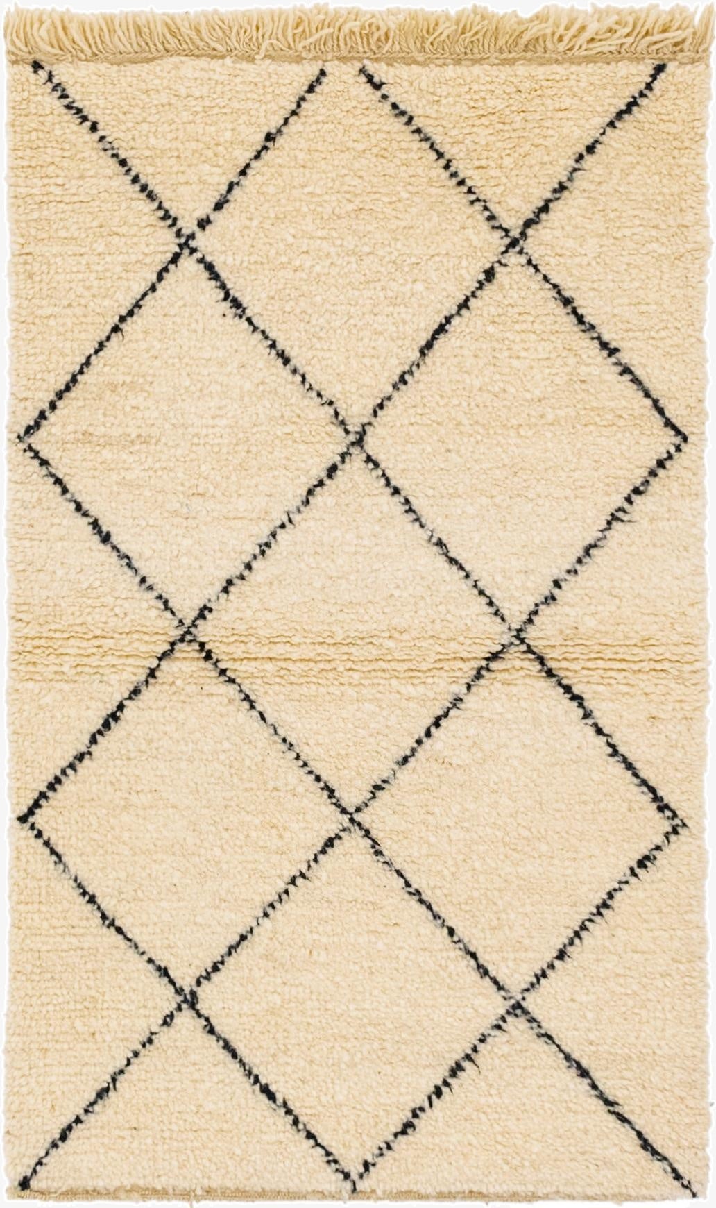  3' x 4' 10  Hand Knotted Moroccan Wool Rug