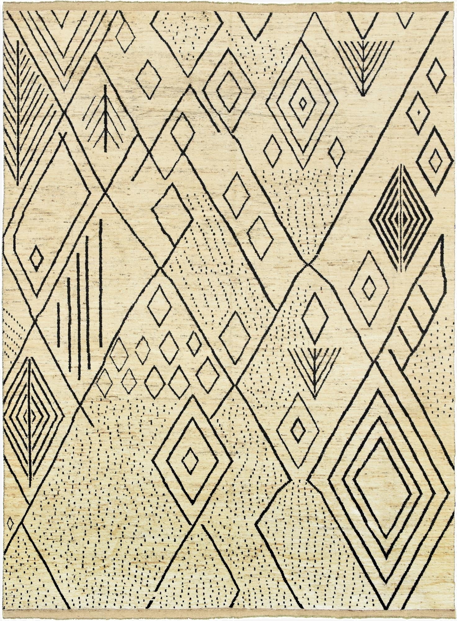  13' 4 x 17' 7  Hand Knotted Moroccan Wool Rug