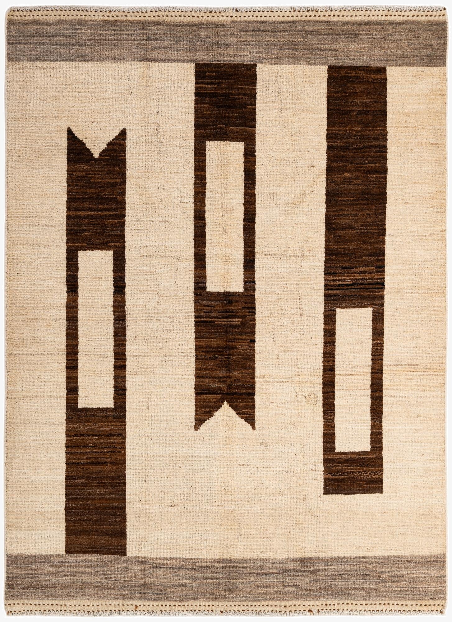  4' 11 x 6' 7  Hand Knotted Moroccan Wool Rug