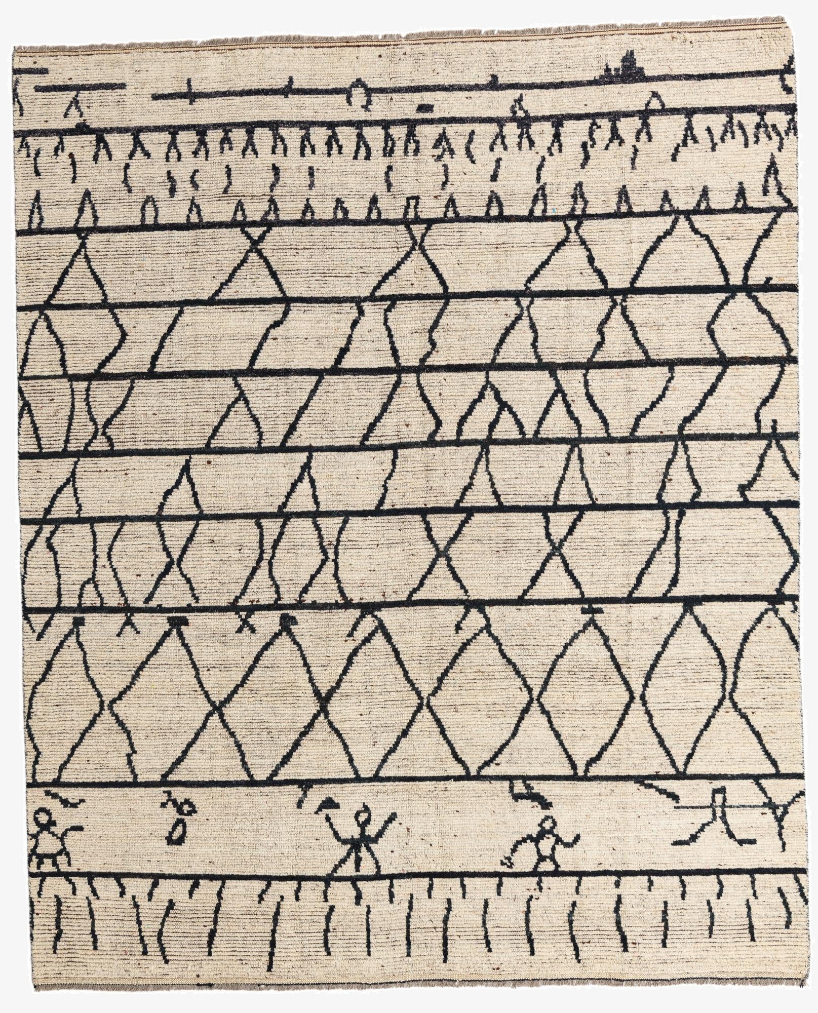  8' 2 x 9' 10  Hand Knotted Moroccan Wool Rug