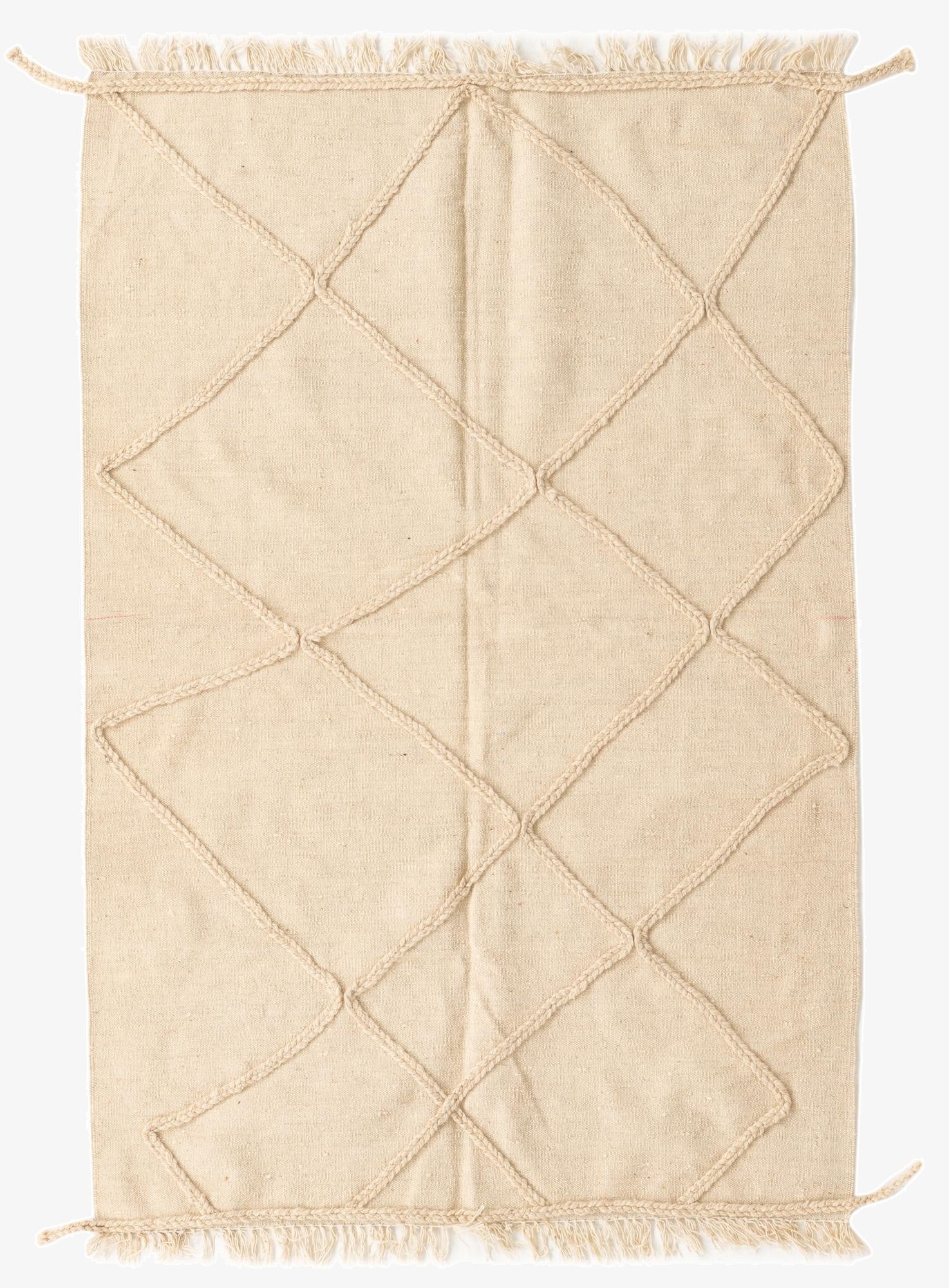  4' 2 x 6' 2  Hand Knotted Moroccan Wool Rug