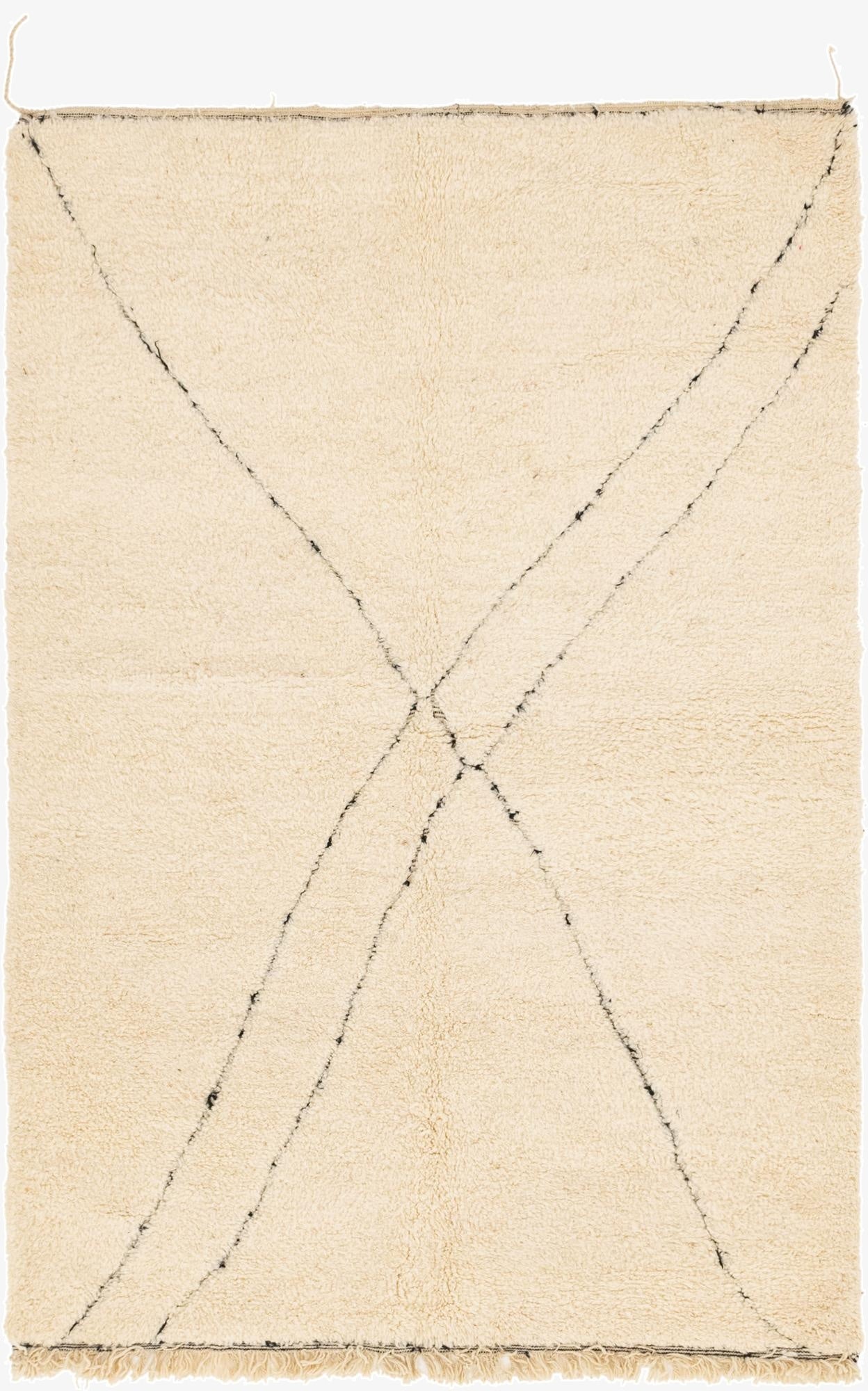  5' 4 x 8' 4  Hand Knotted Moroccan Wool Rug