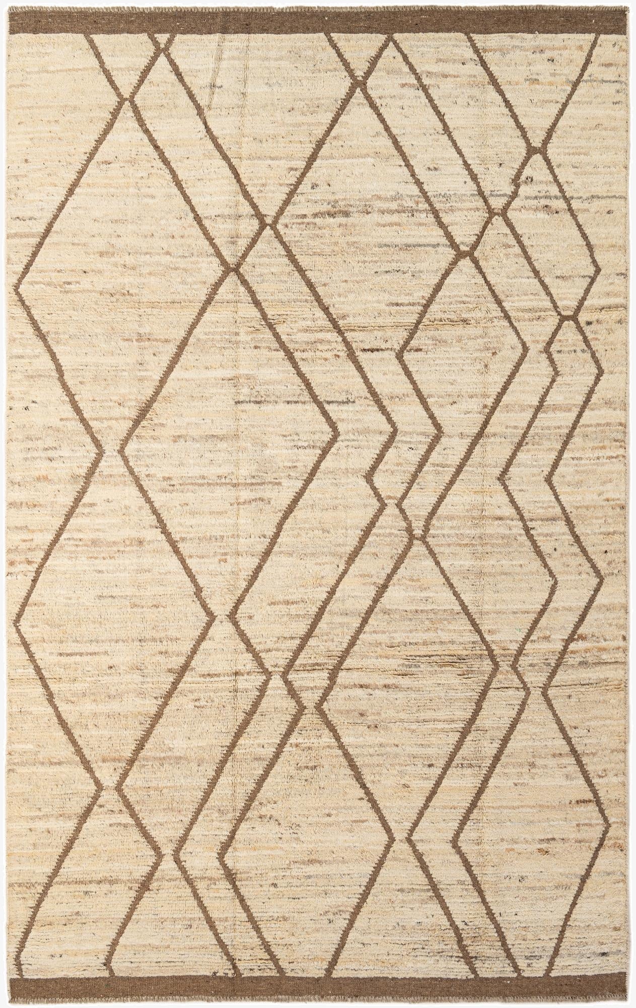  6' 6 x 10' 4  Hand Knotted Moroccan Wool Rug