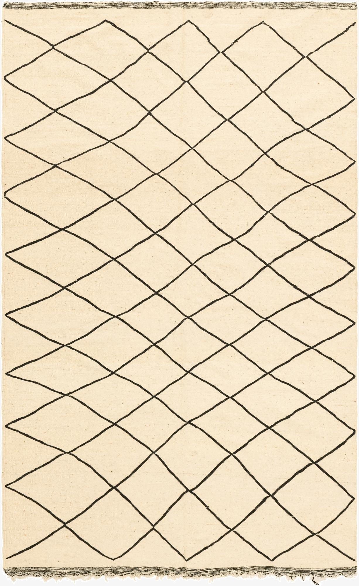  6' 8 x 10' 3  Hand Knotted Moroccan Wool Rug