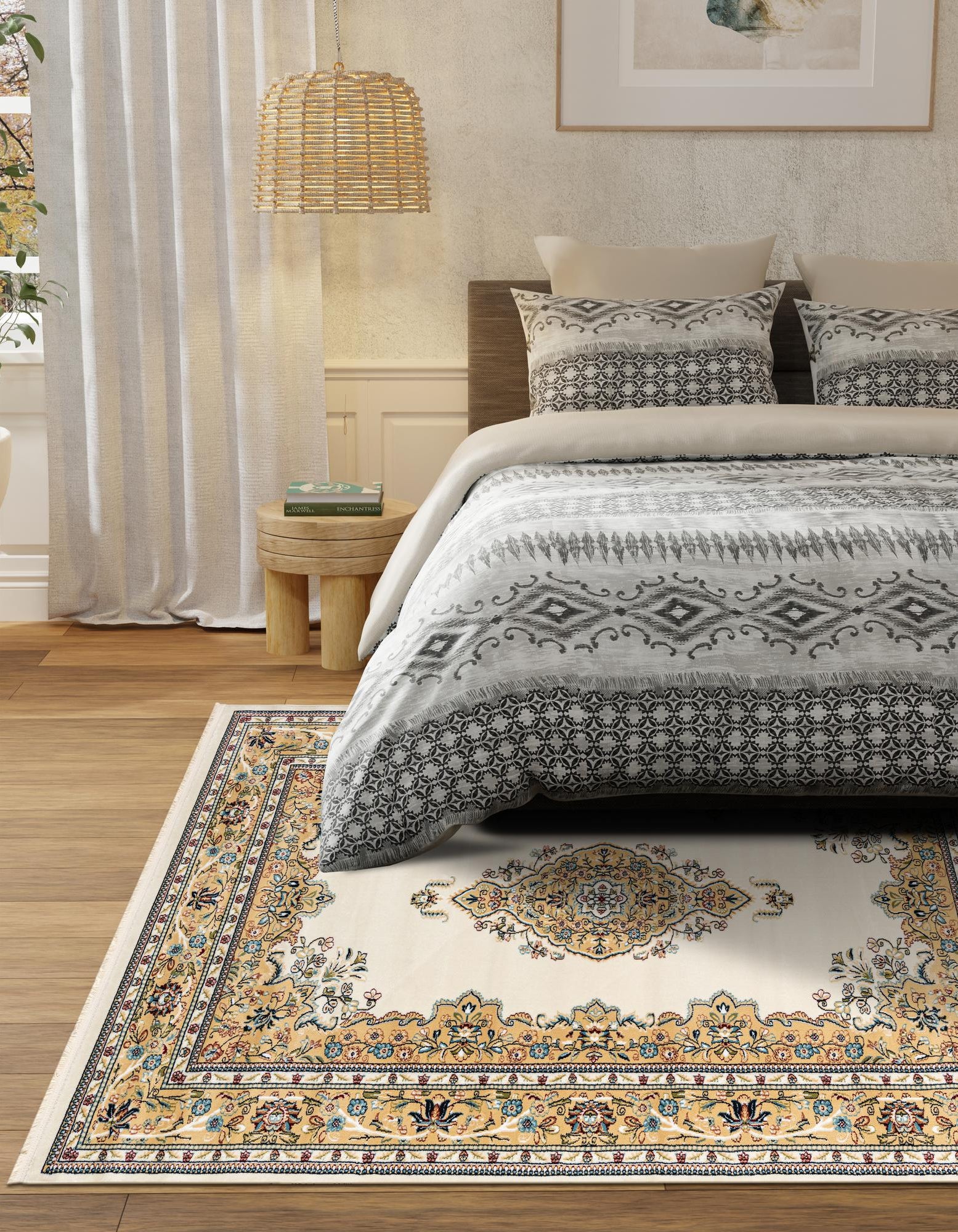 Cream 3' x 5' Nain Design Rug | Rugs.com