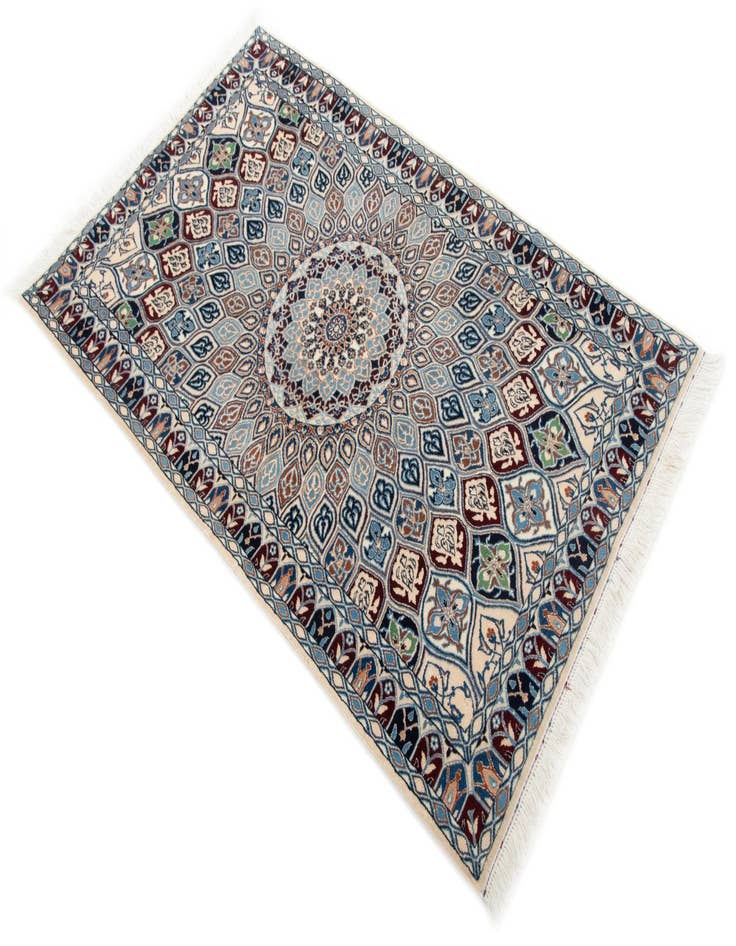 Detail image of  3' 1 x 5' 2  Hand Knotted Nain Persian Rug