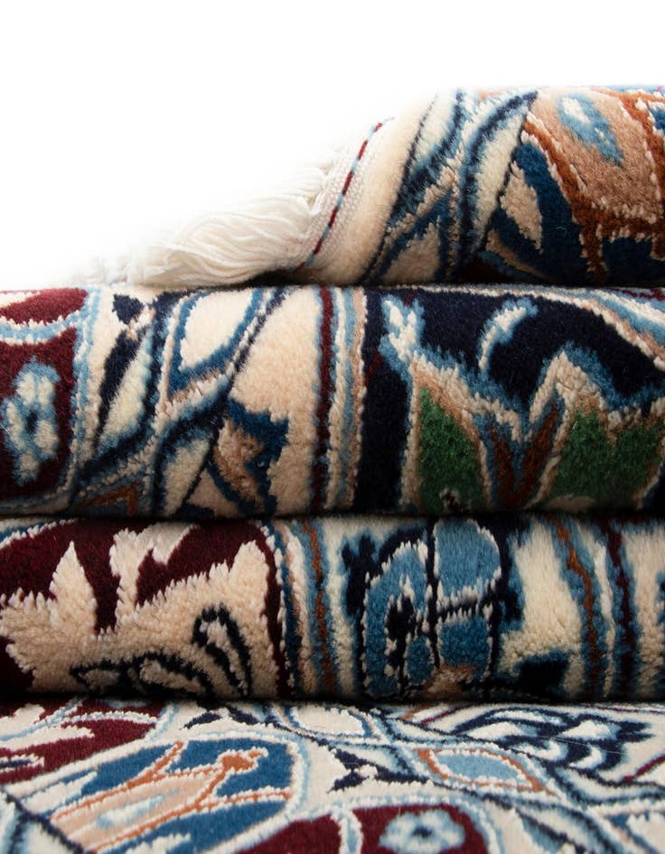 Detail image of  3' 1 x 5' 2  Hand Knotted Nain Persian Rug