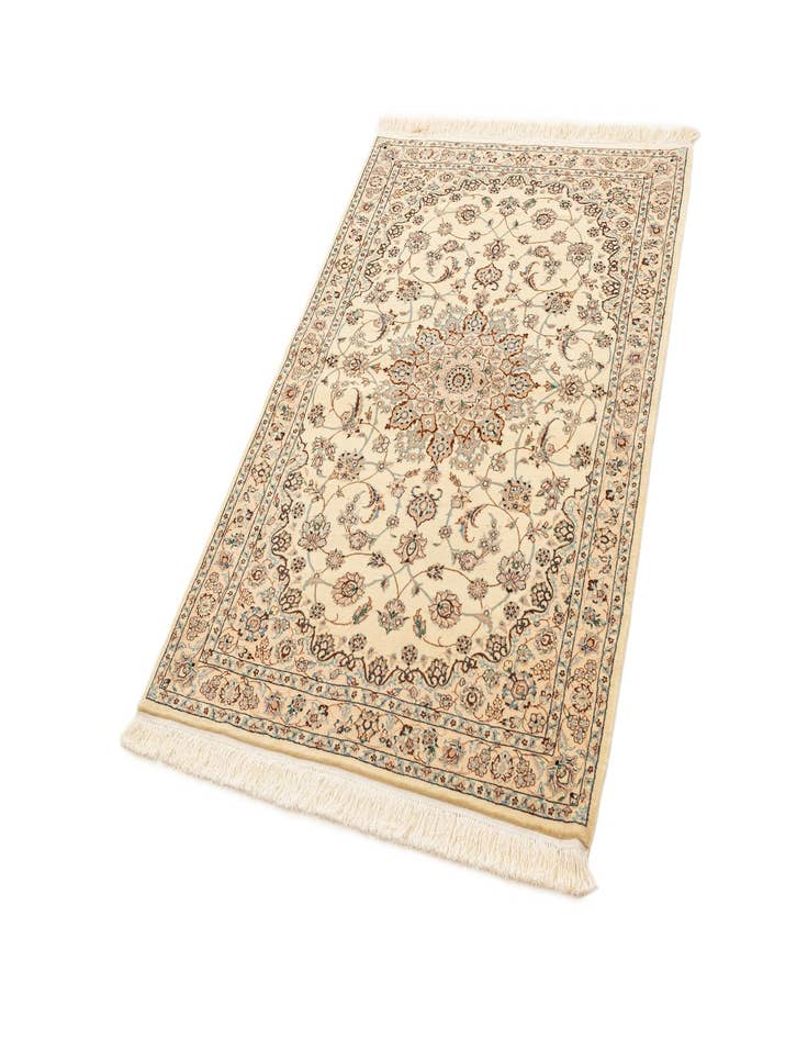 Detail image of  3' 5 x 5' 3  Hand Knotted Nain Rug