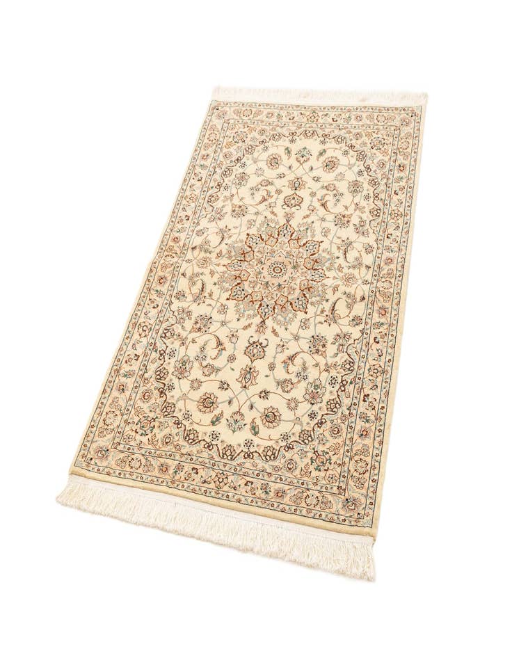 Detail image of  3' 5 x 4' 11  Hand Knotted Nain Rug