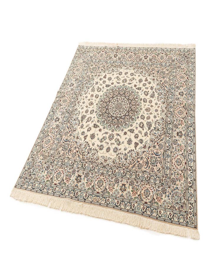 Detail image of  6' 8 x 6' 11  Hand Knotted Nain Rug