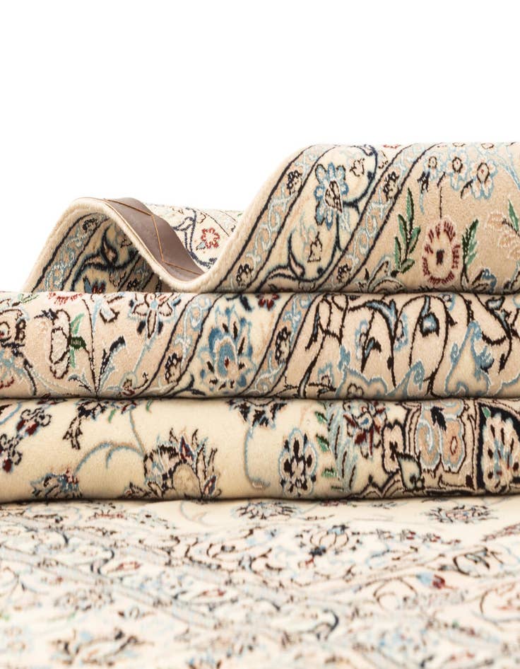 Detail image of  6' 8 x 6' 11  Hand Knotted Nain Rug