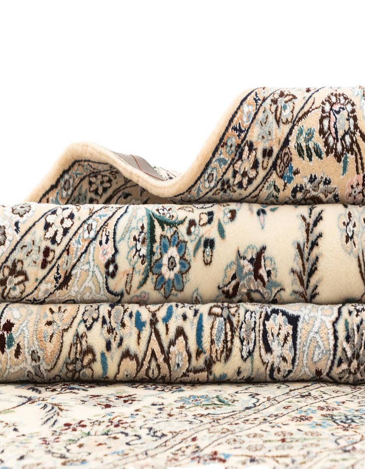 Detail image of  4' 11 x 8' 4  Hand Knotted Nain Rug