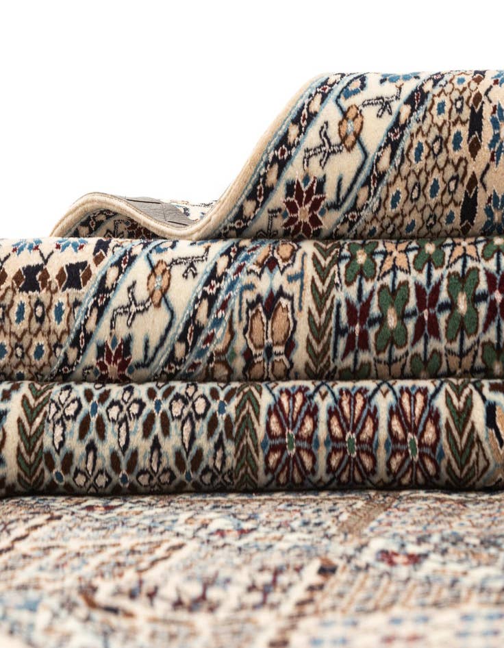 Detail image of  6' 8 x 6' 11  Hand Knotted Nain Rug