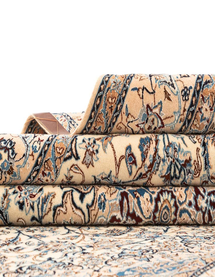 Detail image of  4' 11 x 7' 7  Hand Knotted Nain Rug