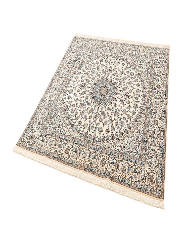 Detail image of  6' 8 x 6' 8  Hand Knotted Nain Rug