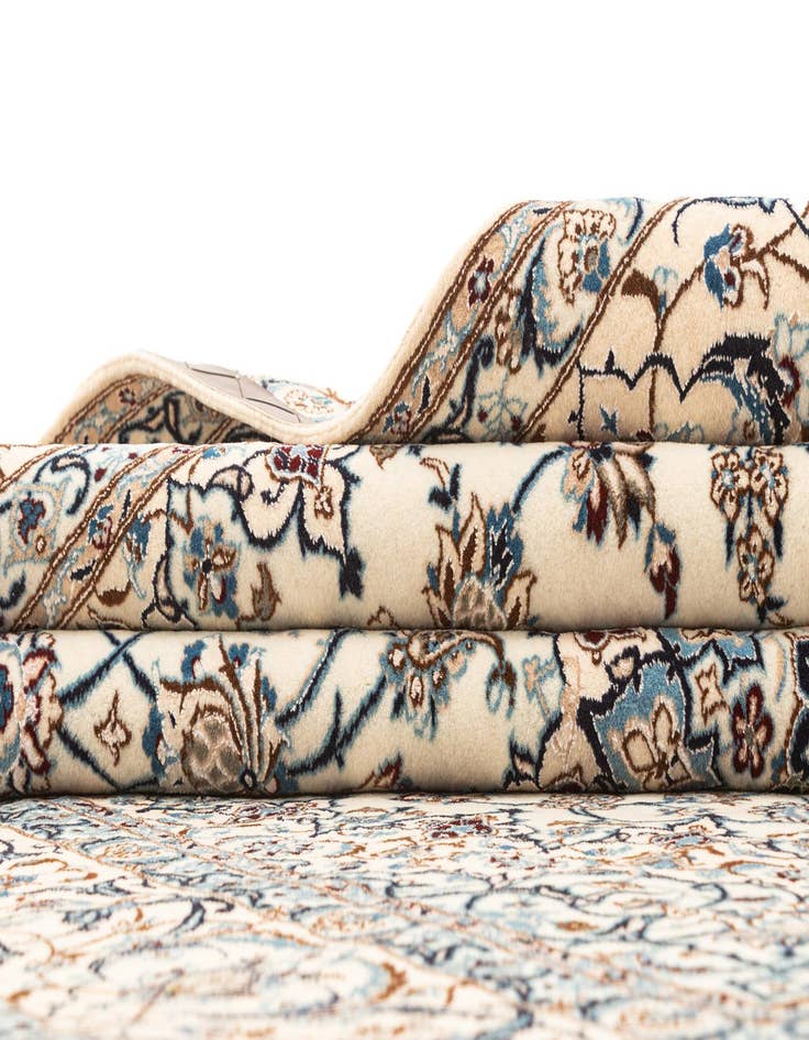 Detail image of  6' 8 x 6' 8  Hand Knotted Nain Rug