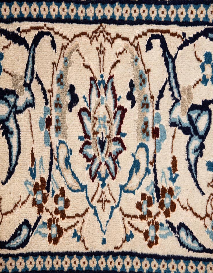 Detail image of  8' x 11'  Hand Knotted Nain Persian Rug