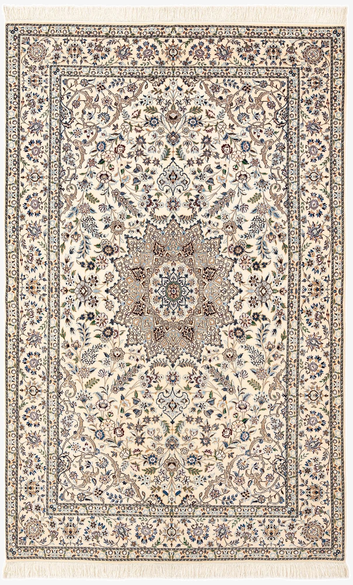  4' 11 x 7' 7  Hand Knotted Nain Rug