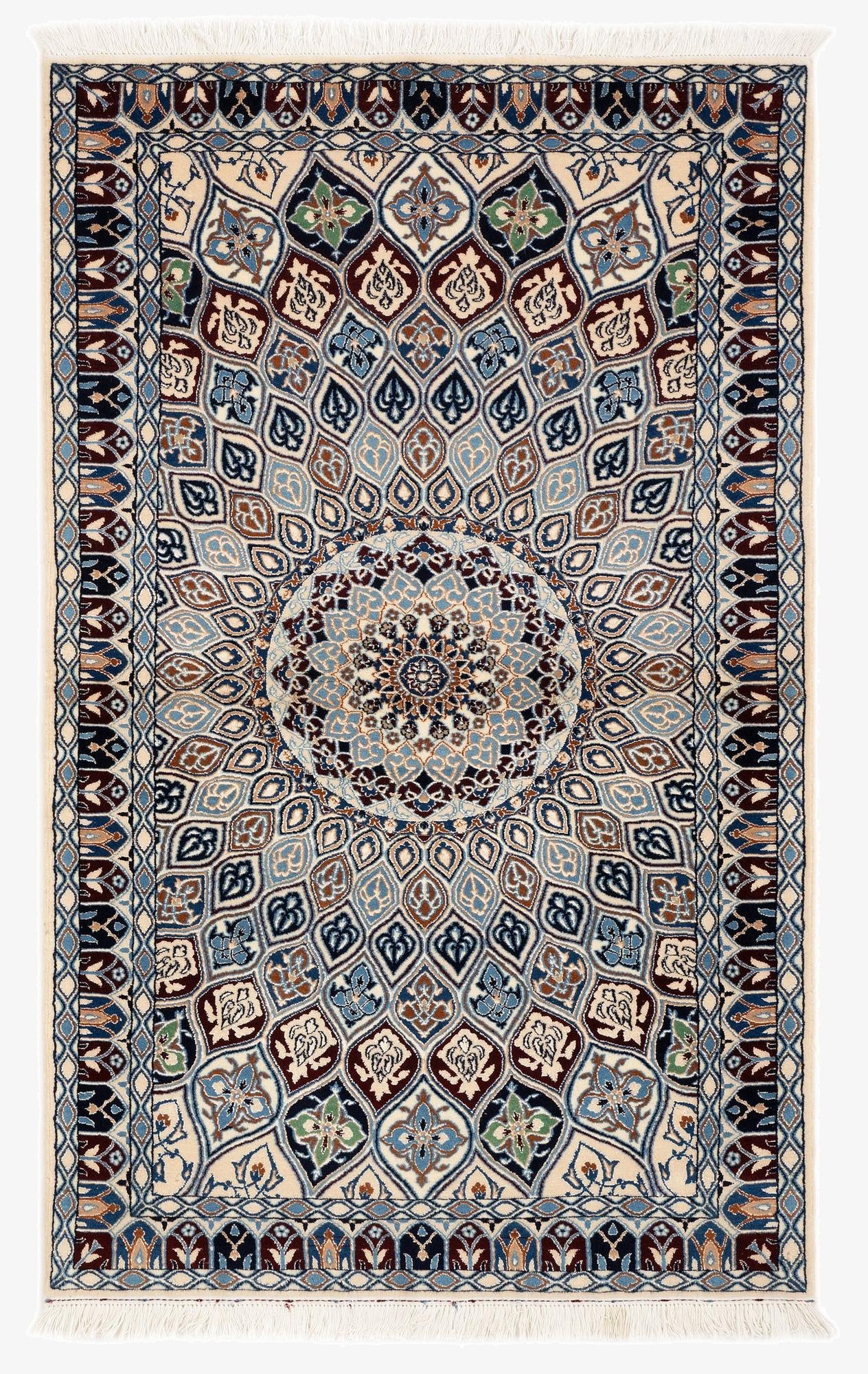  3' 1 x 5' 2  Hand Knotted Nain Persian Rug