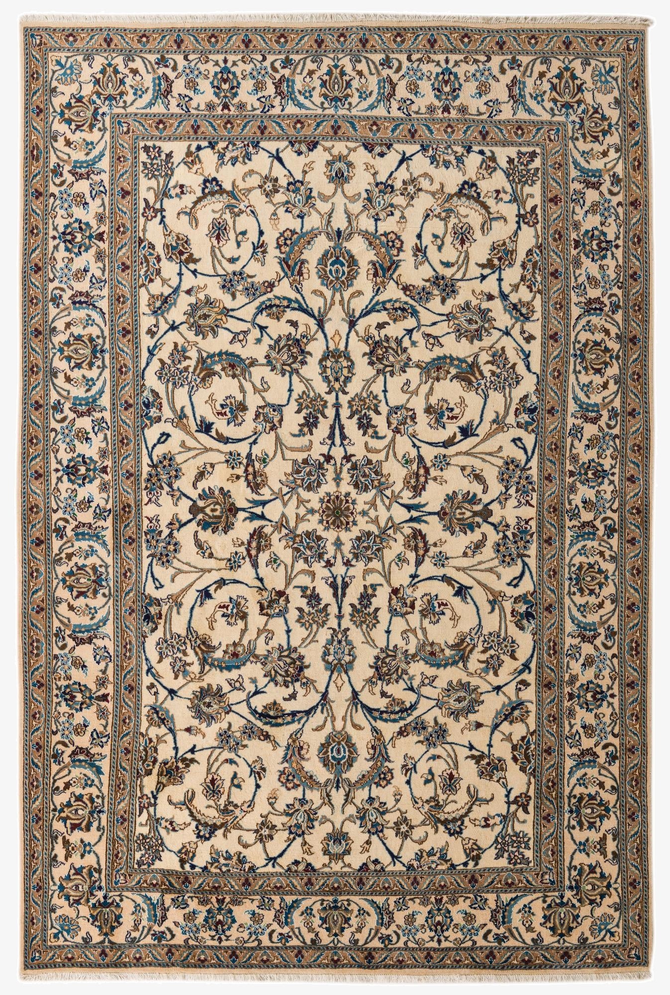  8' 2 x 12'  Hand Knotted Nain Persian Rug