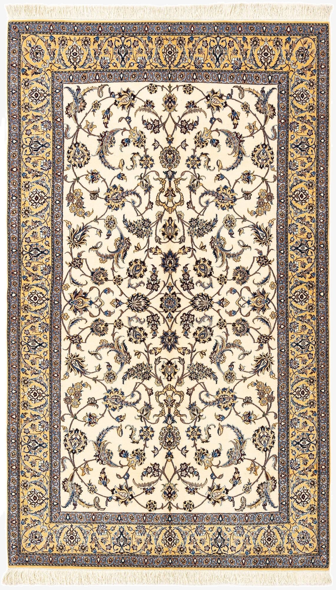  4' 2 x 7' 2  Hand Knotted Nain Rug