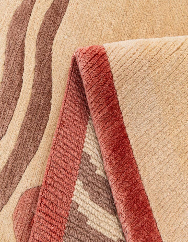 Detail image of  3' 4 x 4' 10  Hand Knotted Nepal Wool Rug