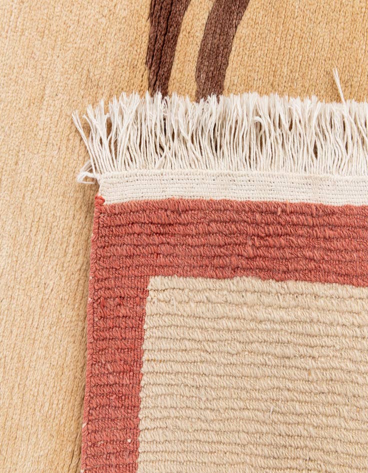 Detail image of  3' 4 x 4' 10  Hand Knotted Nepal Wool Rug