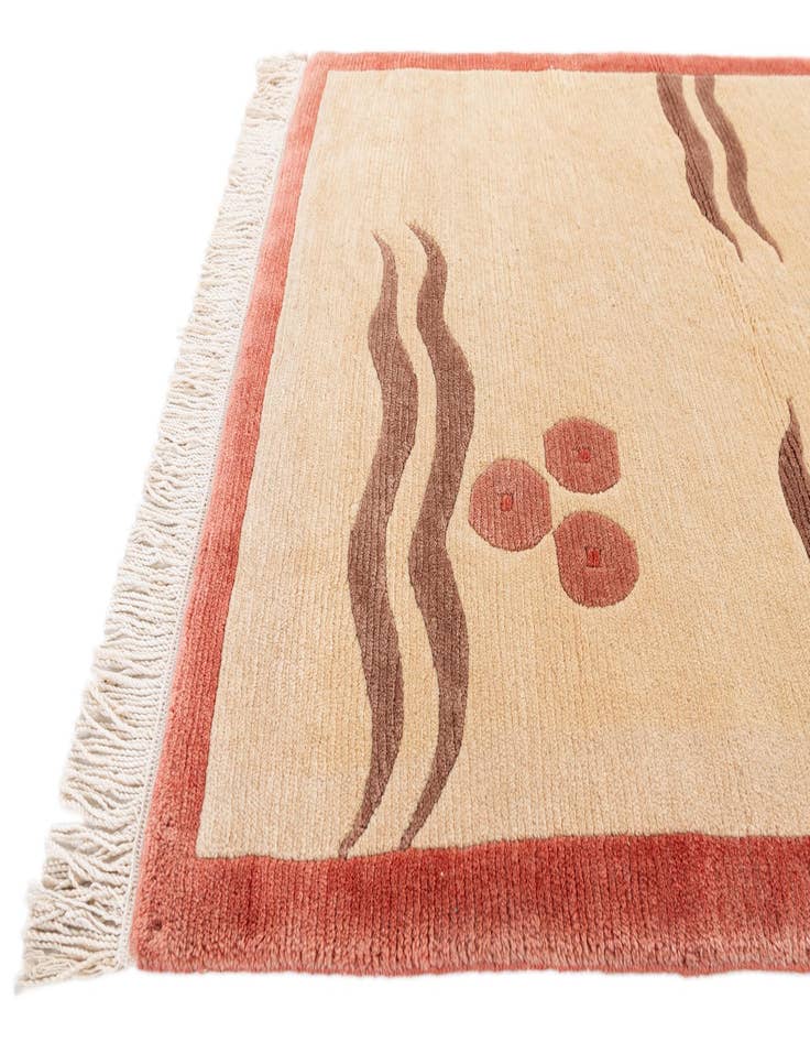 Detail image of  3' 4 x 4' 10  Hand Knotted Nepal Wool Rug