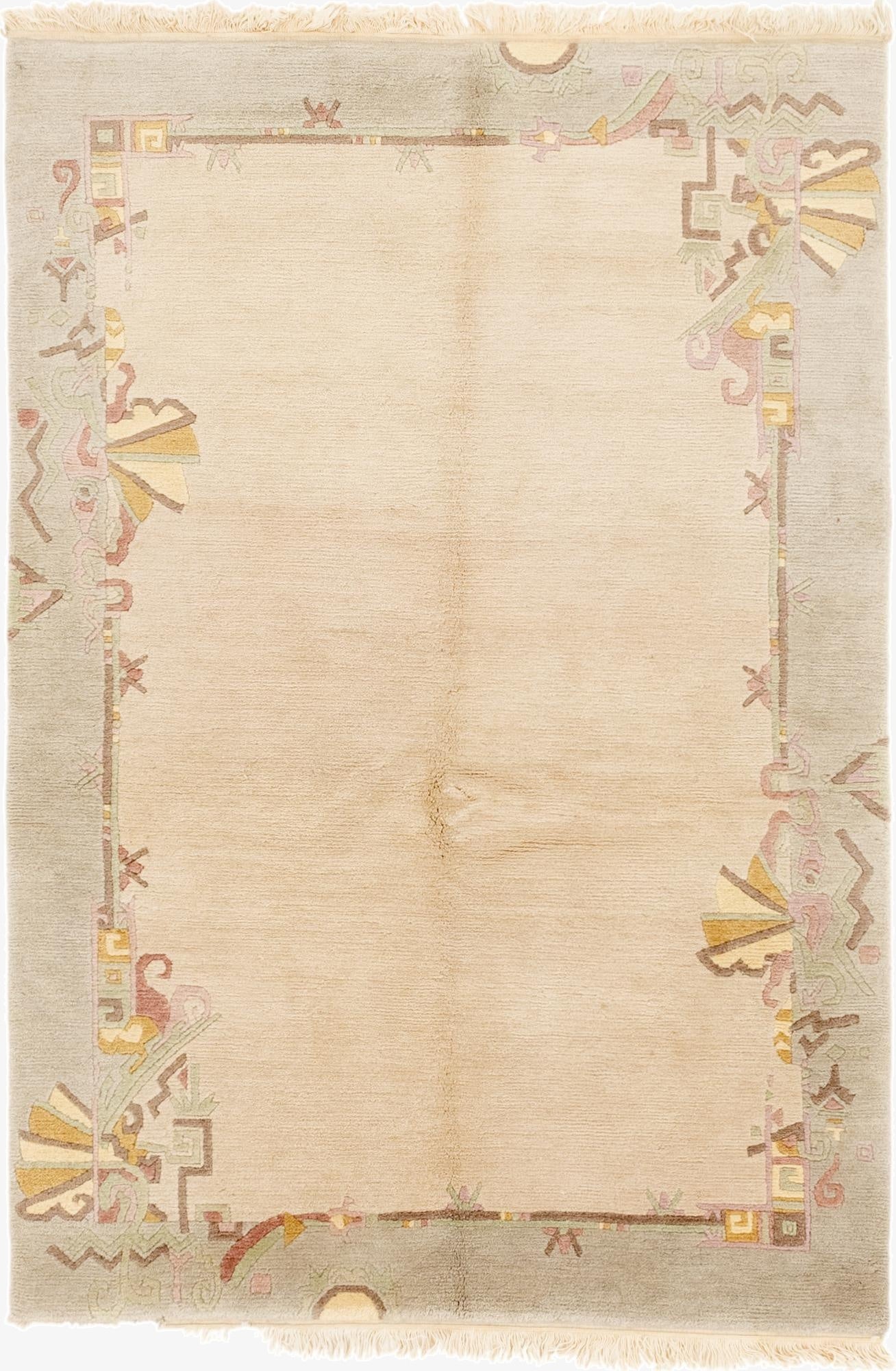  4' 8 x 6' 9  Hand Knotted Nepal Wool Rug