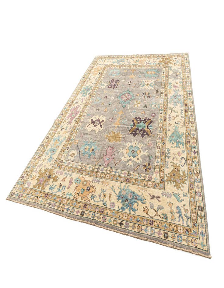 Detail image of  9' 1 x 11' 11  Hand Knotted Oushak Rug