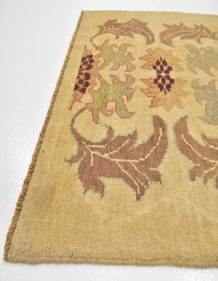 Detail image of  4' 4 x 7'  Hand Knotted Oushak Wool Rug