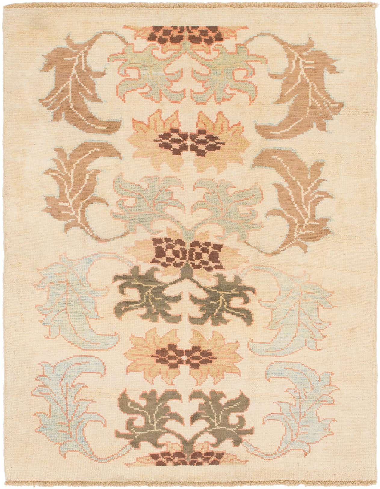 Primary image  4' 4 x 7'  Hand Knotted Oushak Wool Rug