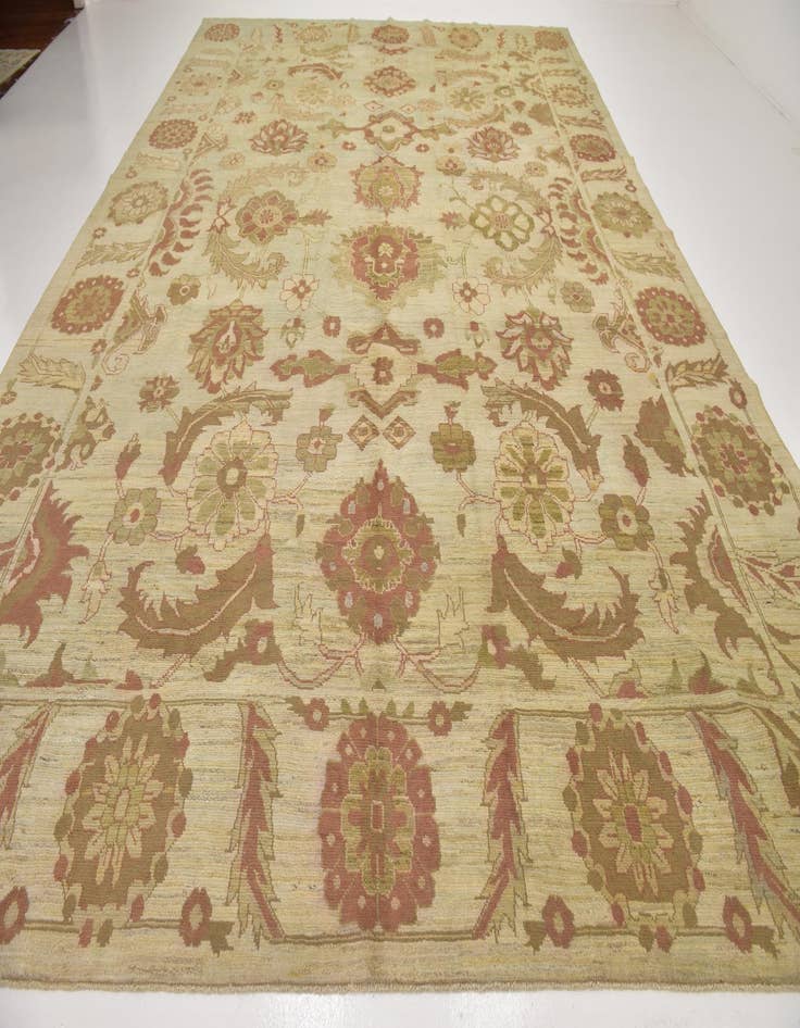 Detail image of  13' 5 x 18' 9  Hand Knotted Oushak Wool Rug